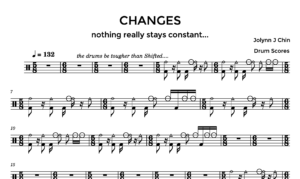 'Changes' Drum Score [ON SALE]